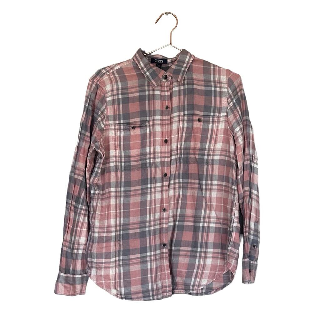 Chaps Soft Lightweight Flannel Button Down - Size Large